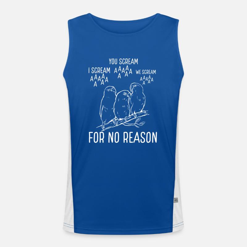 Parrot cry or no reason Men's Functional Contrast Tank Top 