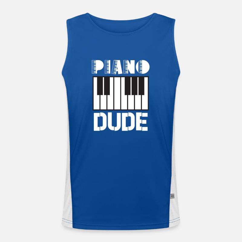Piano Player Funny Piano Keyboard Men's Functional Contrast Tank Top 