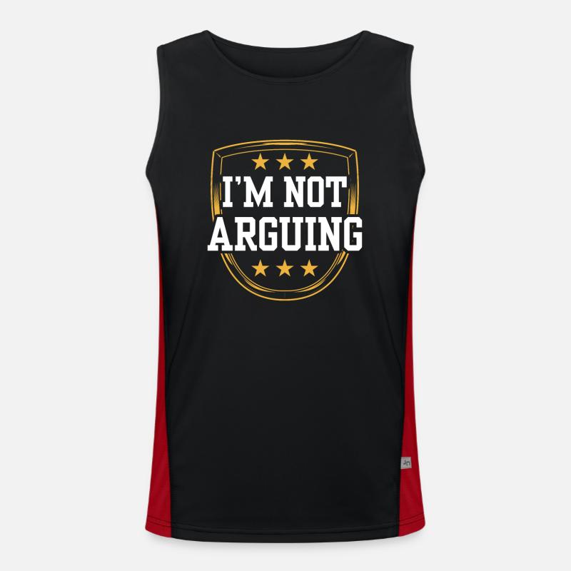 I'm not arguing argument - Men's Functional Contrast Tank Top  - black/red