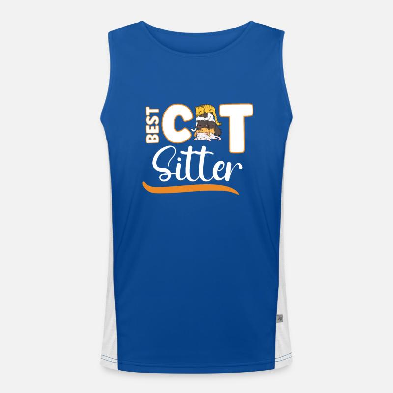 Chat assis Chat Chiot Chat Marcheurs Cat Sitter Débardeur respirant contrasté Homme 