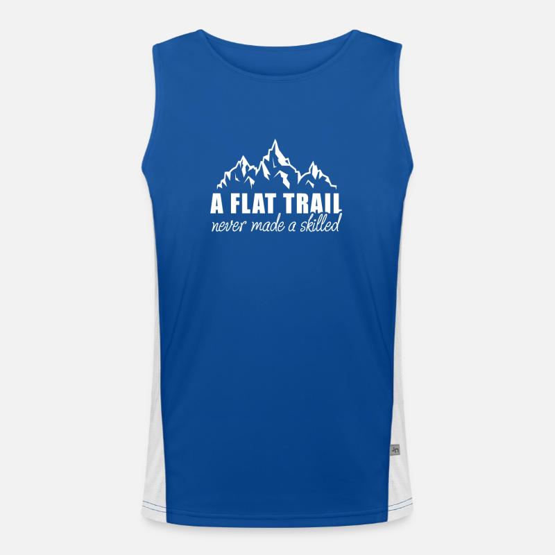 A Flat Trail Never Made A Skilled Wanderung Funktionelles Kontrast-Tank Top für Männer 