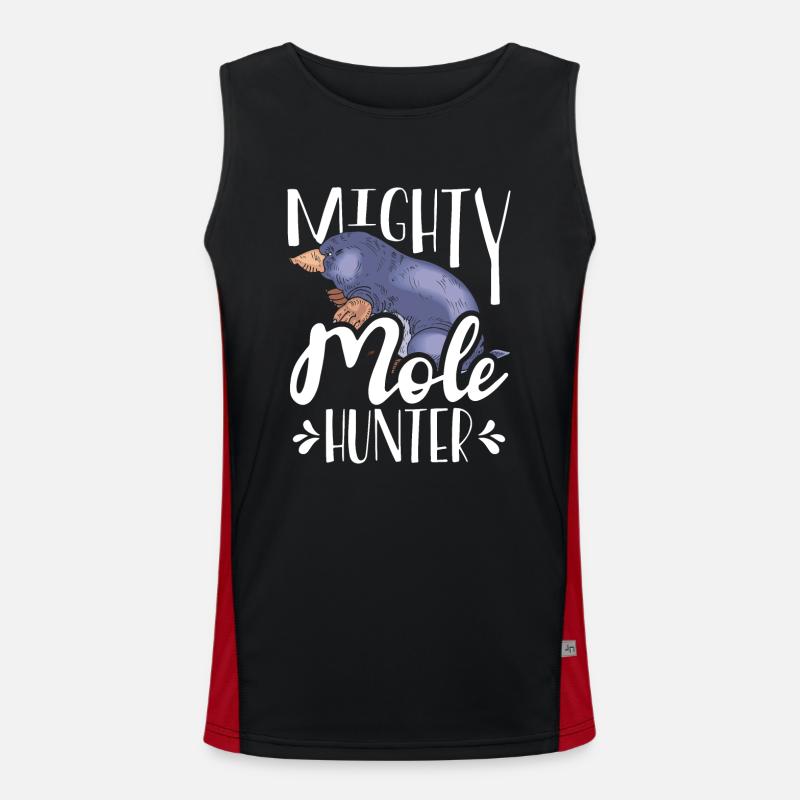 Mighty Mole Hunter - Men's Functional Contrast Tank Top  - black/red