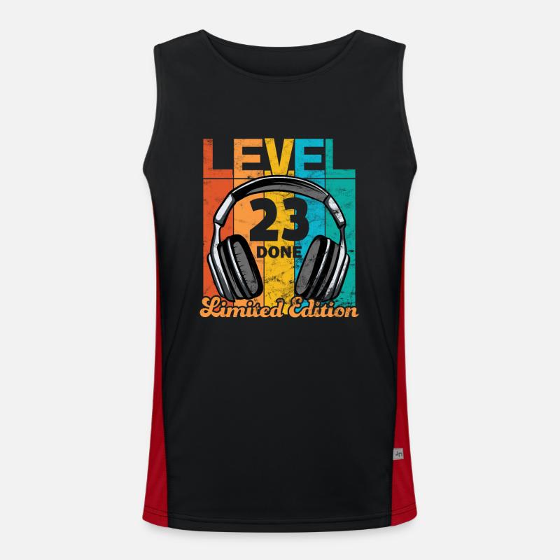 Gaming Birthday 23 Years Level 23 Complete Men's Functional Contrast Tank Top 