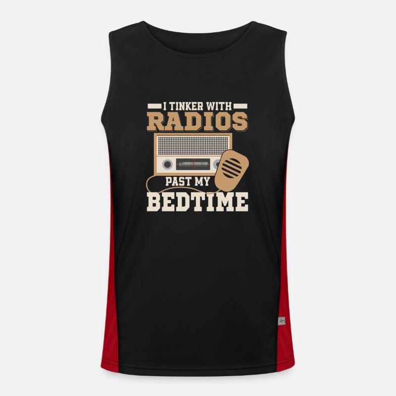 I Tinker With Radios Past My Bedtime Operator Ama Men's Functional Contrast Tank Top 