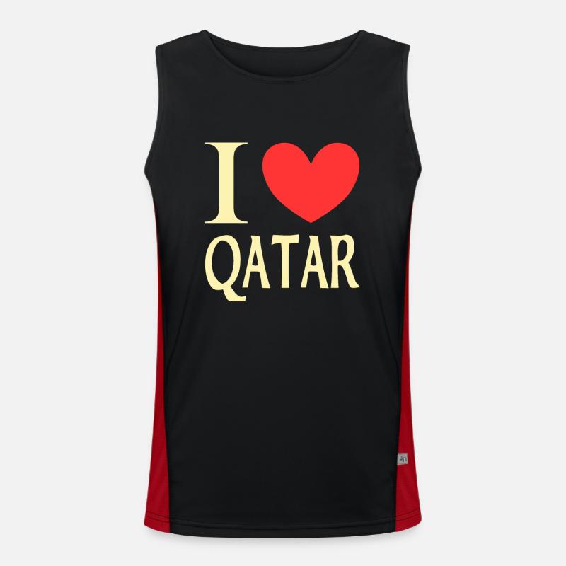 Ich liebe Katar Funktionelles Kontrast-Tank Top für Männer 