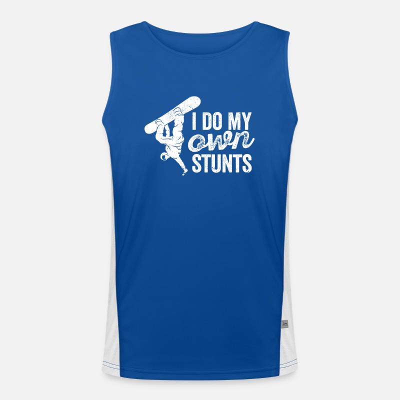 Ich mache meine eigenen Stunts Snowboarding Funktionelles Kontrast-Tank Top für Männer 