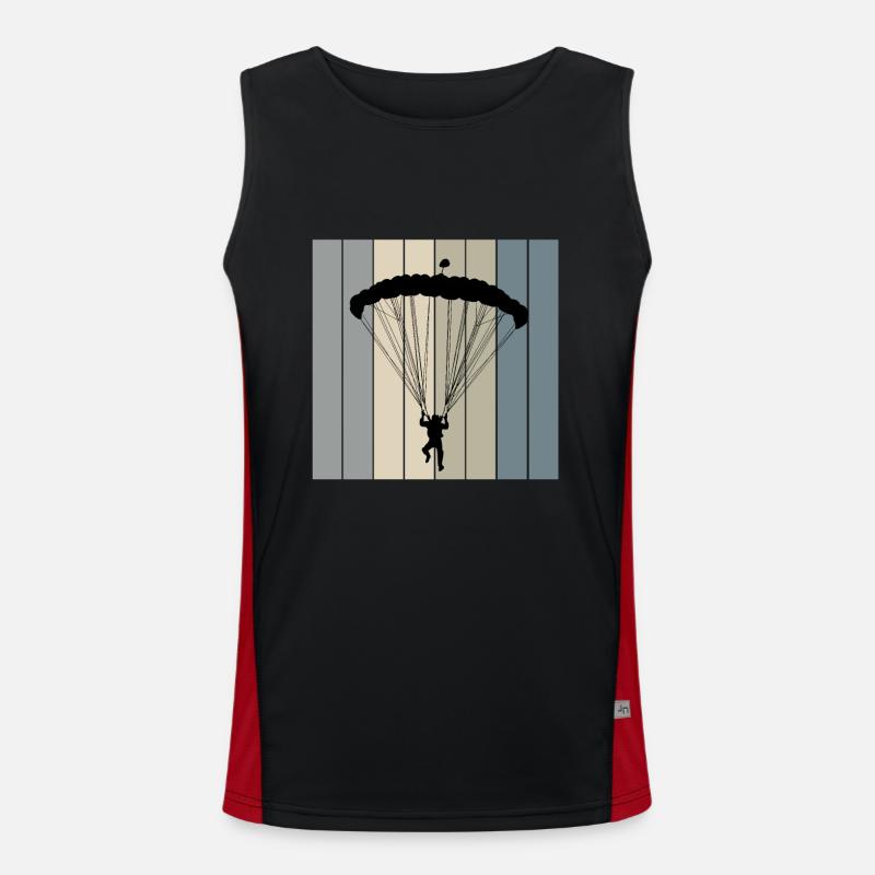 Fallschirmspringen Funktionelles Kontrast-Tank Top für Männer 