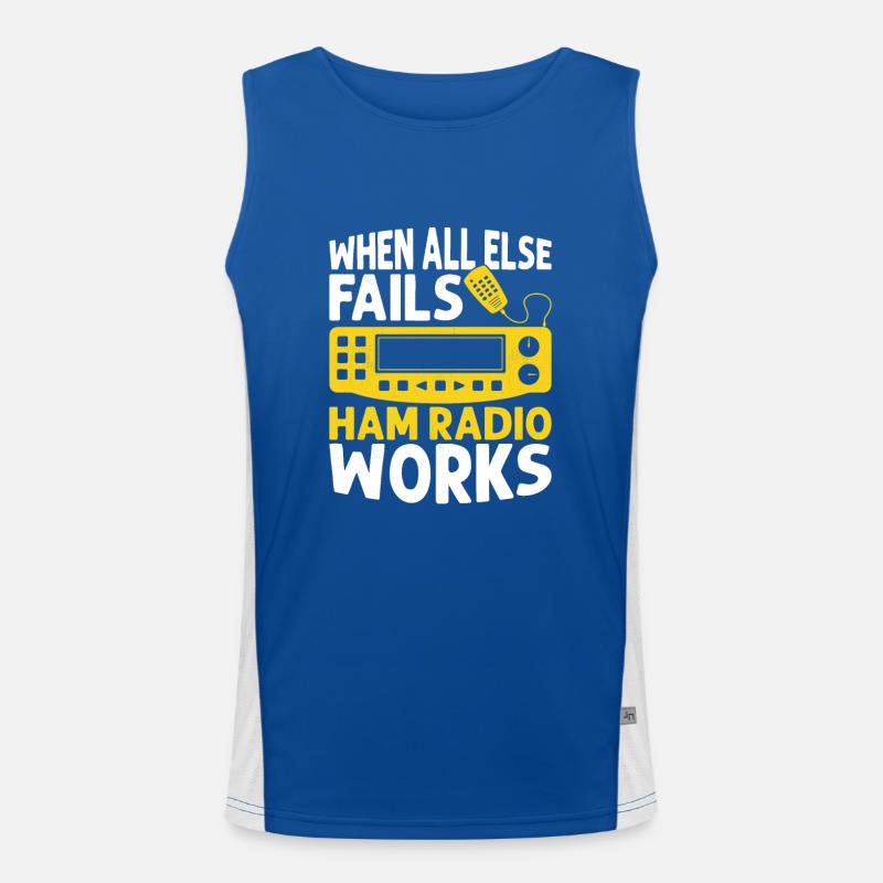 When All Else Fails Ham Radio Works Operator Amat Funktionelles Kontrast-Tank Top für Männer 