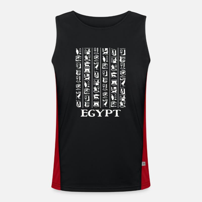 Hieroglyphics Pyramids Ancient Egypt - Men's Functional Contrast Tank Top  - black/red