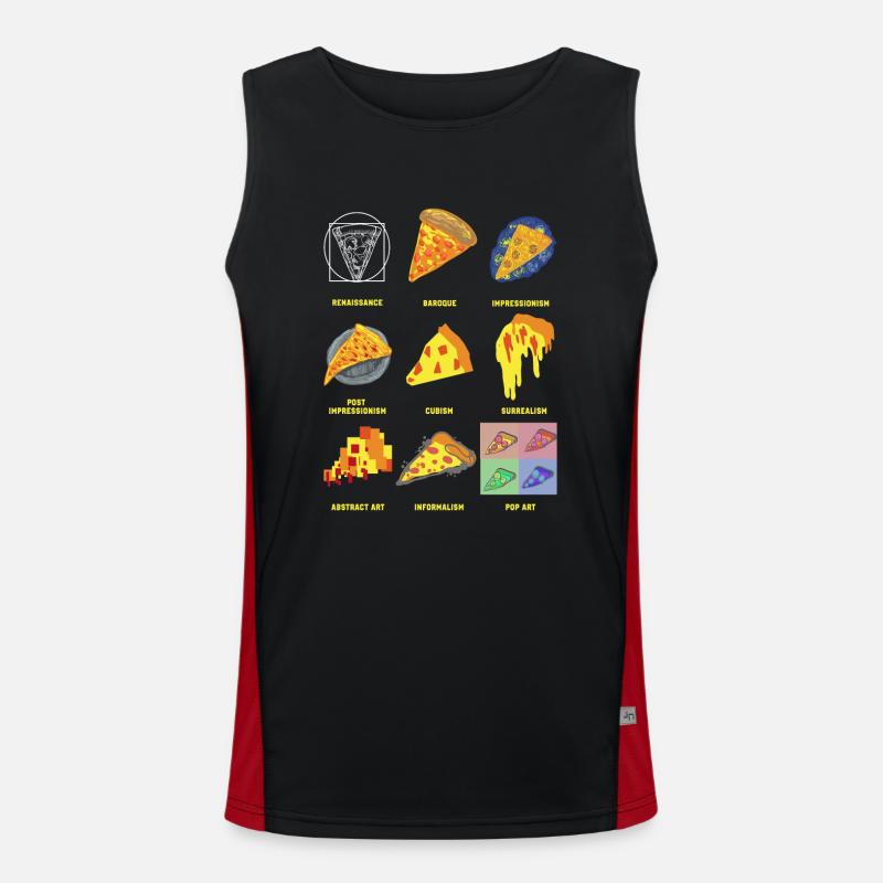 Geschichte der klassischen Kunst Fun Pizza Funktionelles Kontrast-Tank Top für Männer 