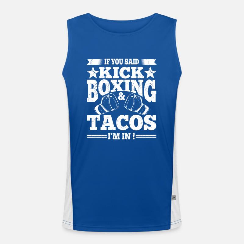 Gants de boxe Kickboxing et tacos Kickboxer drôle Débardeur respirant contrasté Homme 