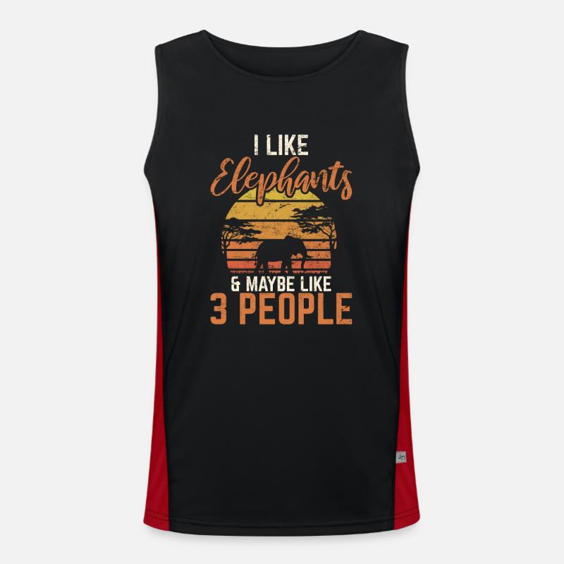 I Like Elephants & Maybe Like 3 People Retro Eleph Funktionelles Kontrast-Tank Top für Männer 