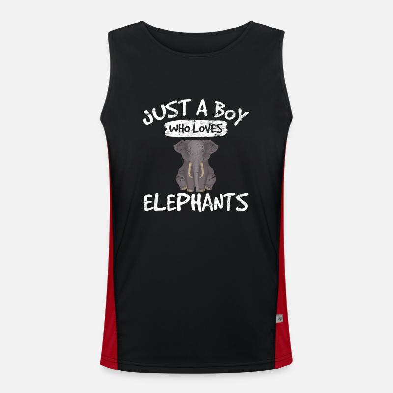 Juste un garçon qui aime les éléphants drôle d’amour d’éléphant Débardeur respirant contrasté Homme 