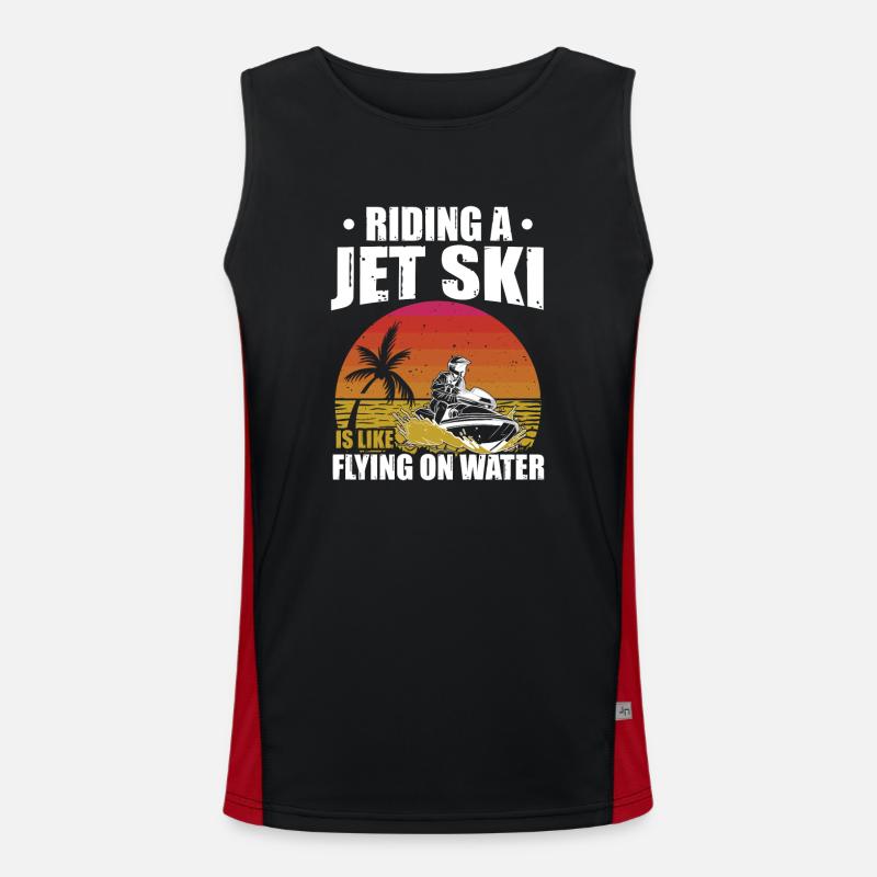 Riding A Jet Ski Flying On Water Sommer Jetboot Funktionelles Kontrast-Tank Top für Männer 