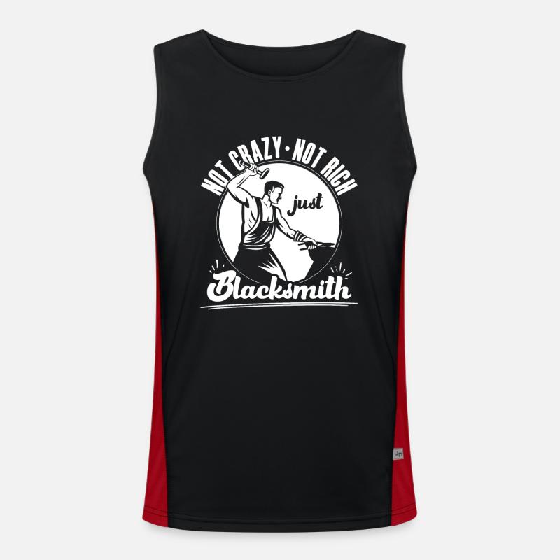 Not Crazy Not Rich Just Blacksmith Gift Idea Funktionelles Kontrast-Tank Top für Männer 