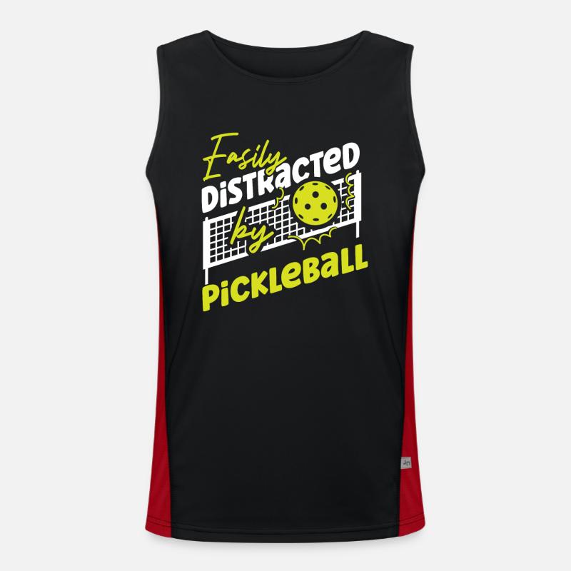 Pickleball Easily Distracted By Funktionelles Kontrast-Tank Top für Männer 