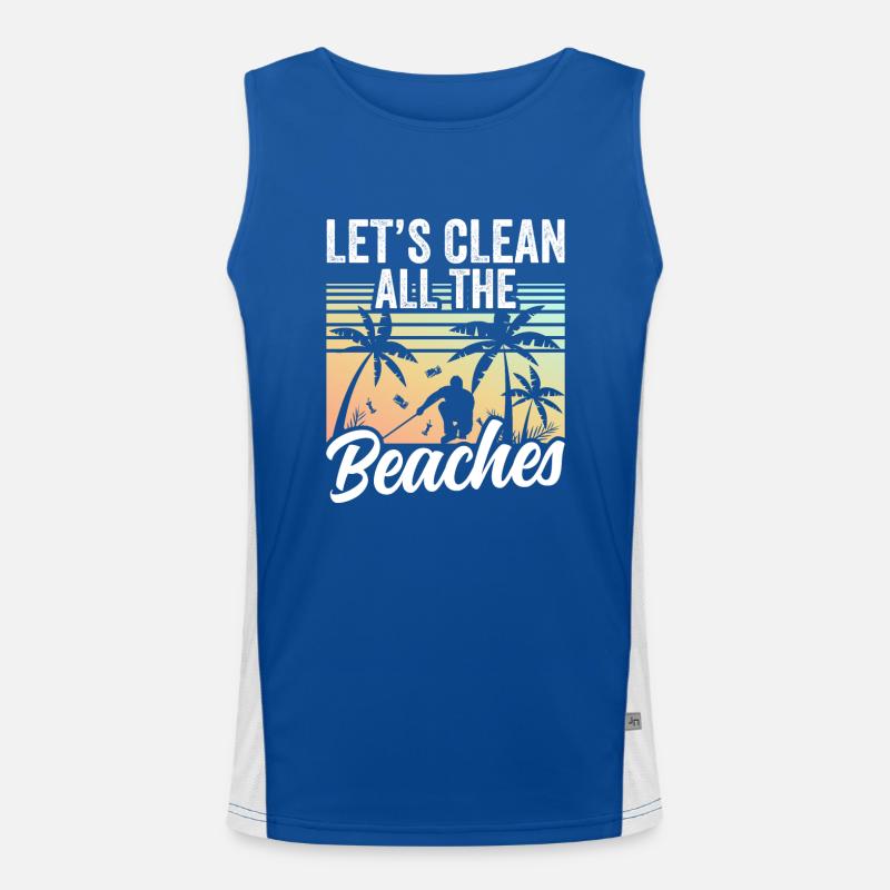 Lasst Uns Alle Strände Säubern Beach Clean Up Funktionelles Kontrast-Tank Top für Männer 