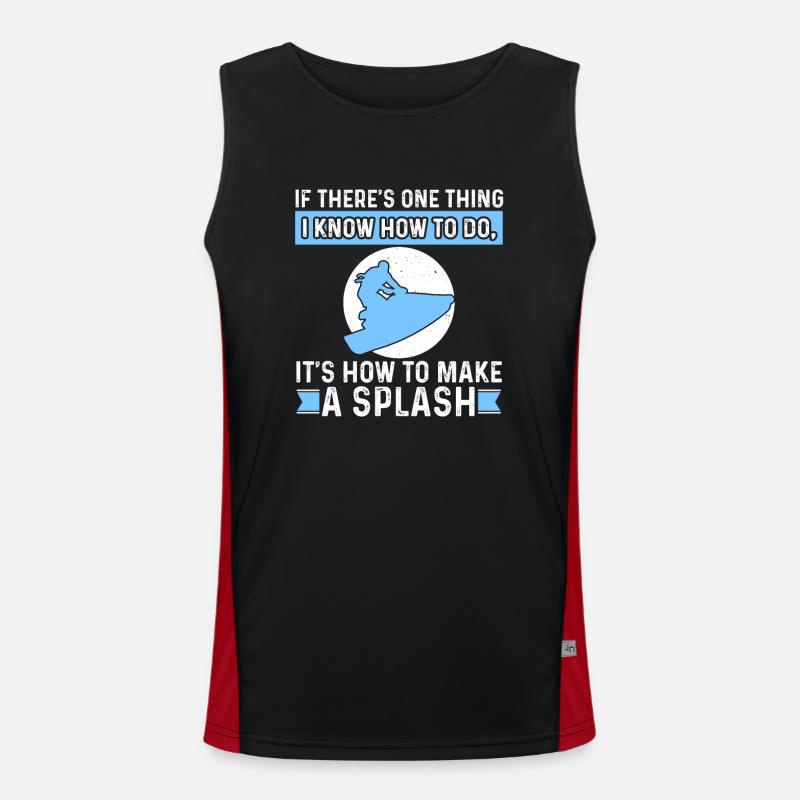 Jetski Jetboot Extremsport Know How To Make Splash Funktionelles Kontrast-Tank Top für Männer 