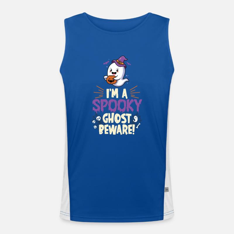 I m A Spooky Ghost Beware Funktionelles Kontrast-Tank Top für Männer 