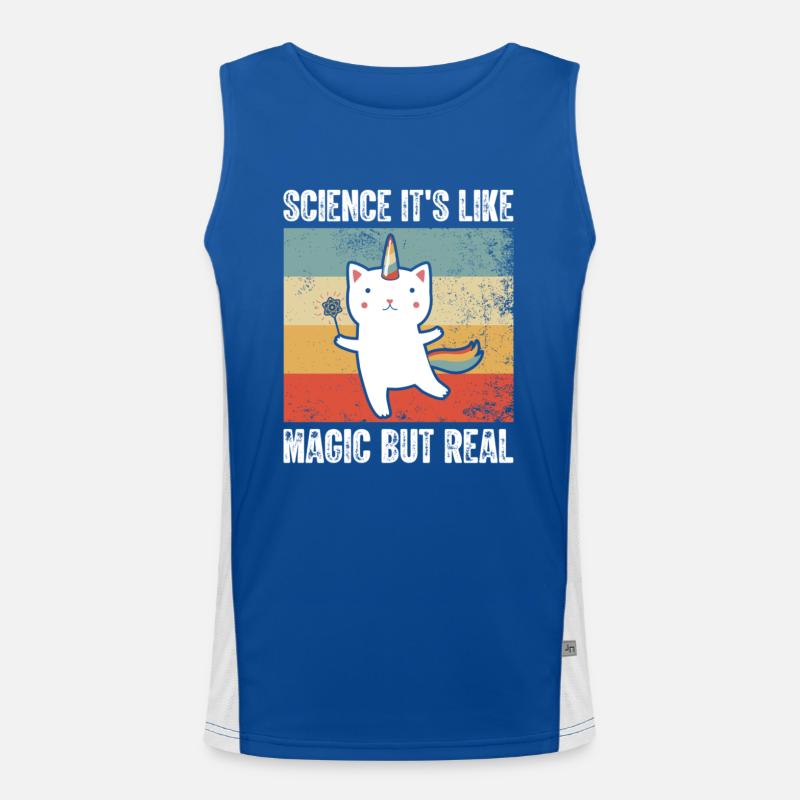 Science It s Like Magic but Real Retro Men's Functional Contrast Tank Top 