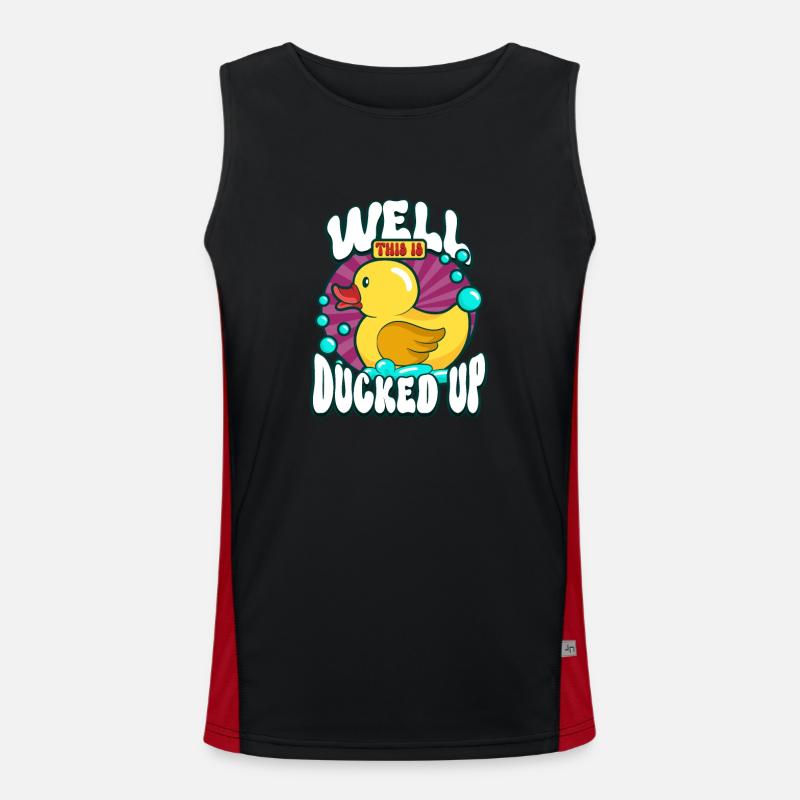 Rubber Ducks Duck Duck Lovers Bathroom Men's Functional Contrast Tank Top 