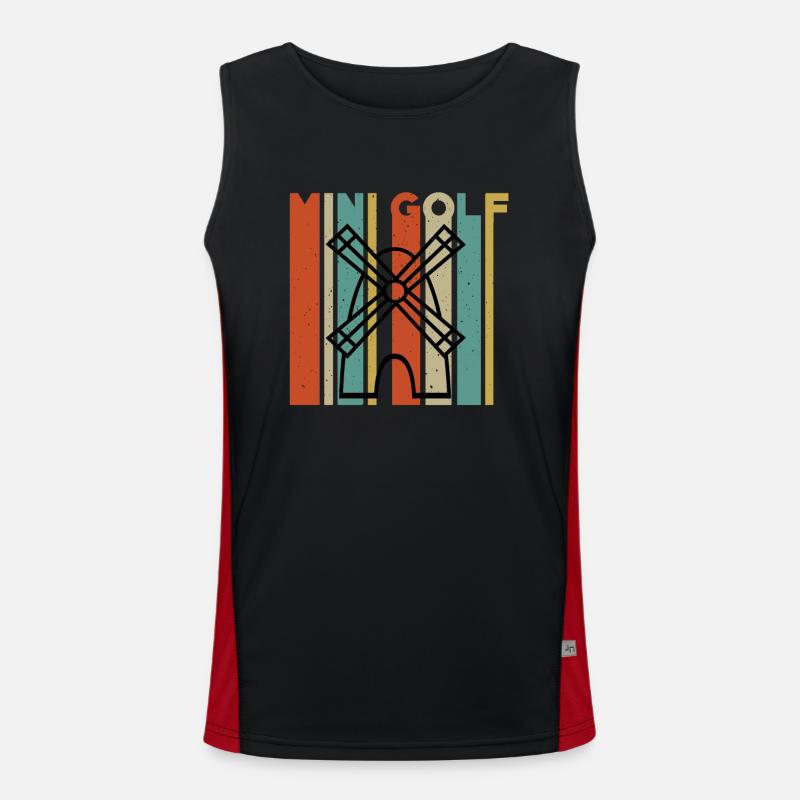 Minigolf Windmill Men's Functional Contrast Tank Top 