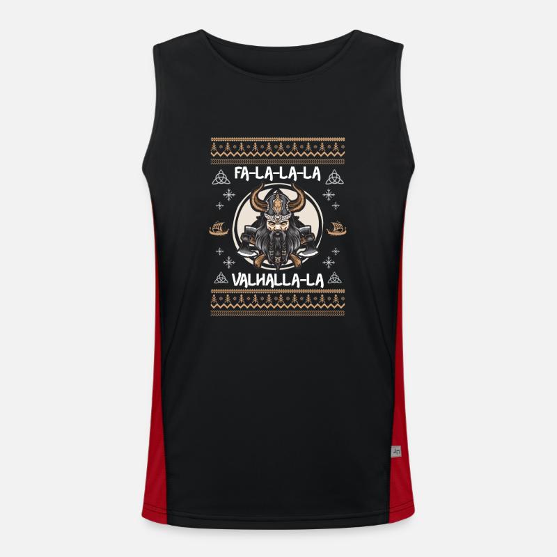 Ugly Christmas Wikinger Wikingeraxt Funktionelles Kontrast-Tank Top für Männer 
