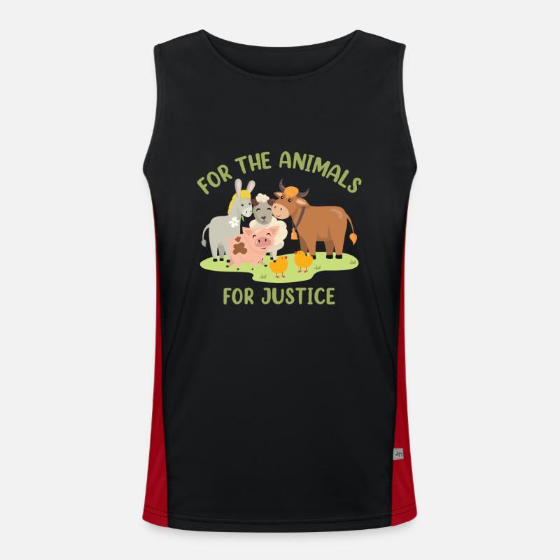 For The Animals, For Justice Funktionelles Kontrast-Tank Top für Männer 