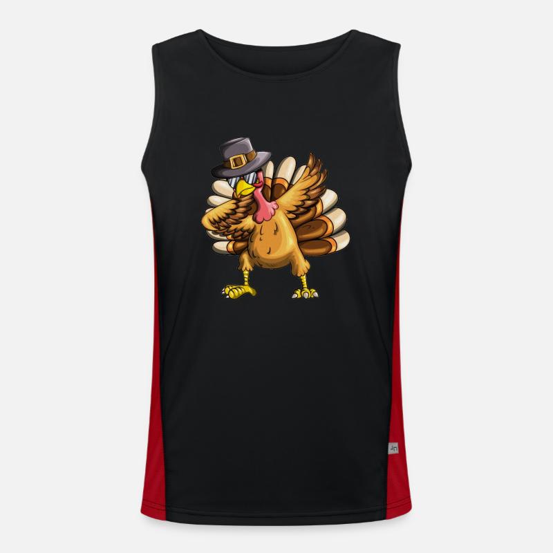 Feiertag Erntedankfest Dab Dabbing Kinder Kostüm Funktionelles Kontrast-Tank Top für Männer 