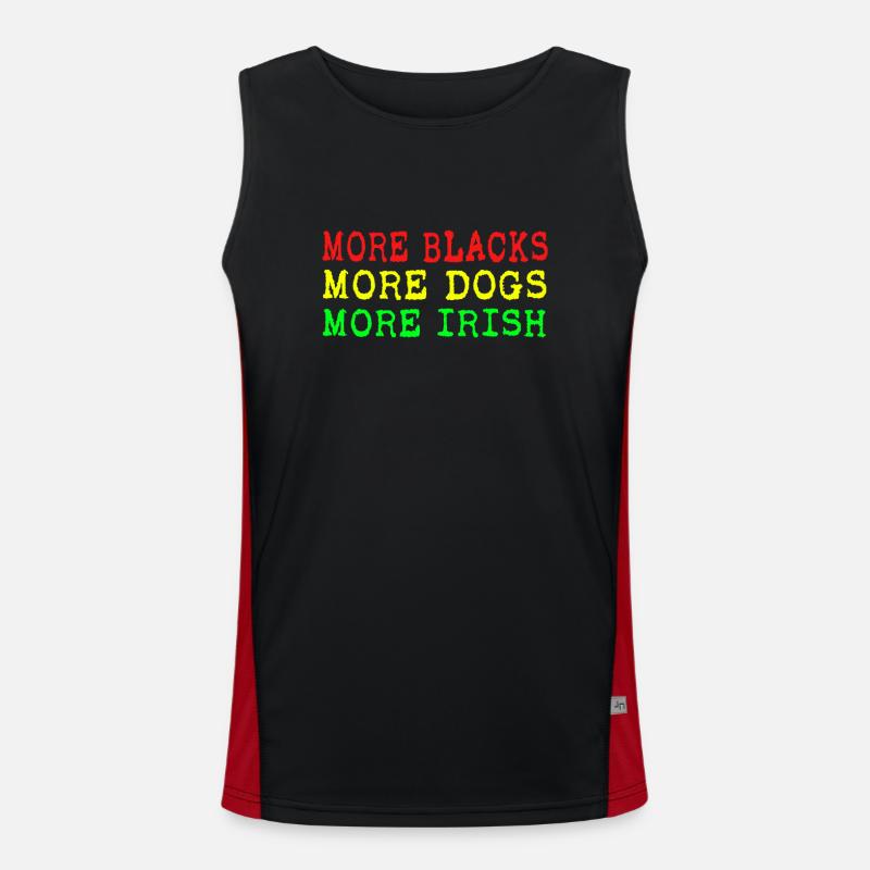 Plus de Noirs Plus d’Irlandais Plus de chiens Débardeur respirant contrasté Homme 
