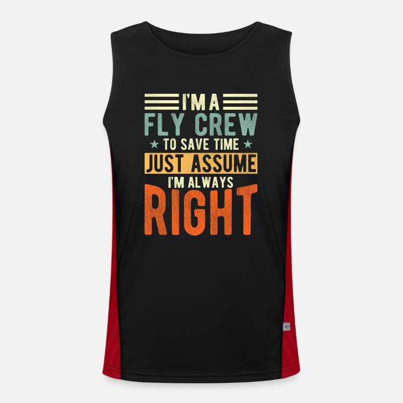 Fly Crew - Men's Functional Contrast Tank Top - black/red