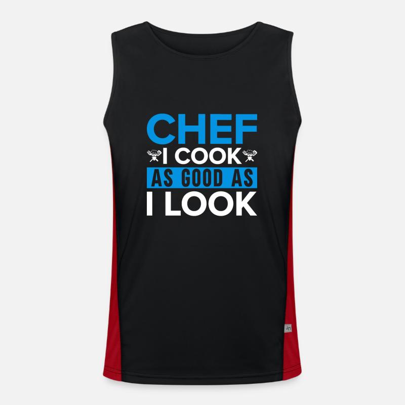 Küchenchef Spruch Geschenk Lustig Koch Funktionelles Kontrast-Tank Top für Männer 