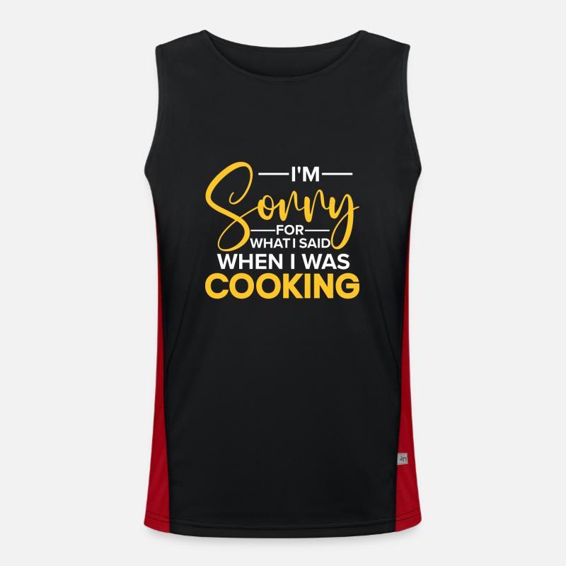 Küchenchef Spruch Geschenk Lustig Koch Funktionelles Kontrast-Tank Top für Männer 
