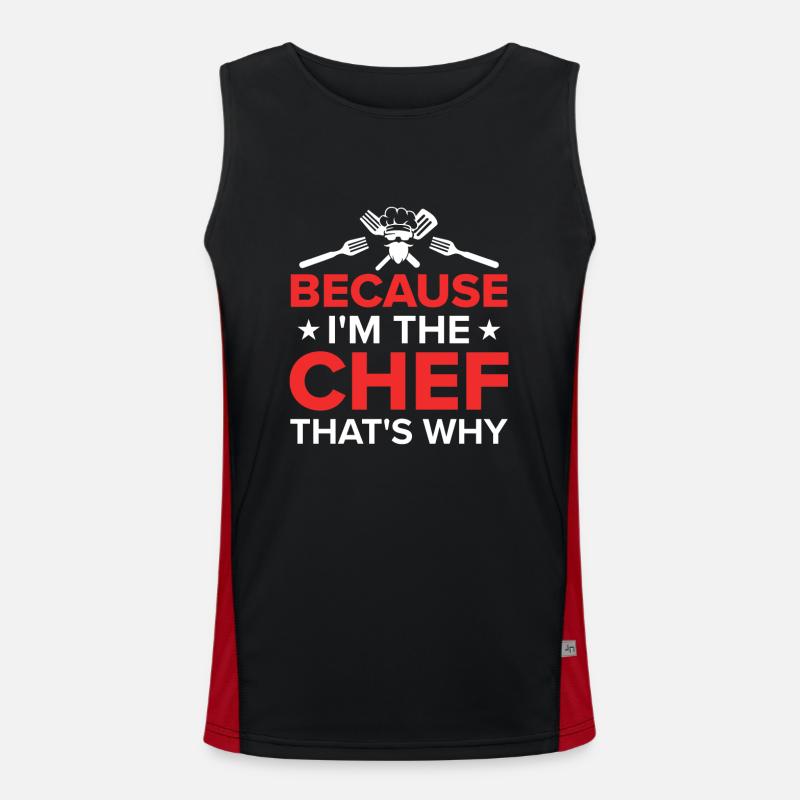 Küchenchef Spruch Geschenk Lustig Koch Funktionelles Kontrast-Tank Top für Männer 
