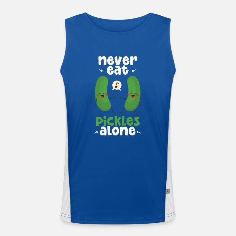 Never Eat Pickles Alone Funktionelles Kontrast-Tank Top für Männer 