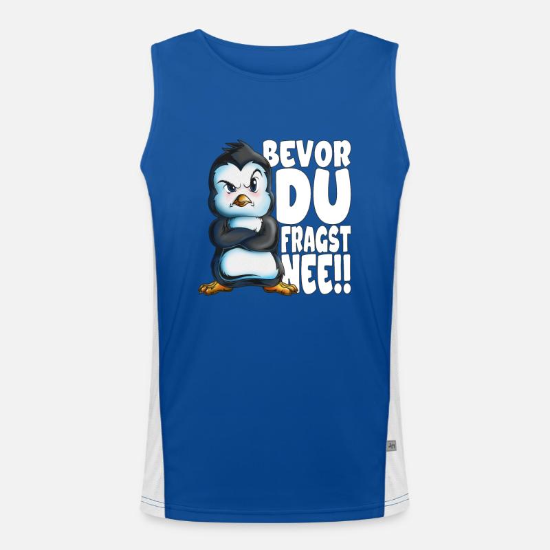 Bevor du fragst nee mir egal Pinguine Funktionelles Kontrast-Tank Top für Männer 