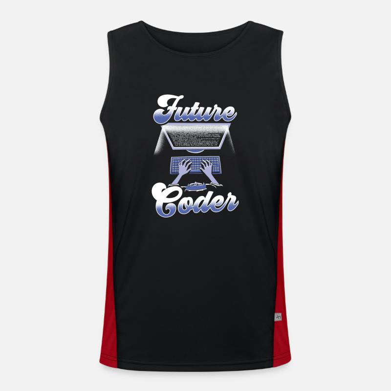 Zukünftiger Coder Code Programmierer Coding - Funktionelles Kontrast-Tank Top für Männer  - Schwarz/Rot