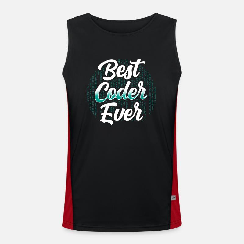 Meilleur programmeur de code de code jamais Coder Débardeur respirant contrasté Homme 