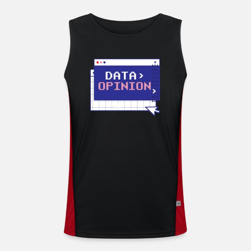 Data > Opinion Code Coding Programmierer Coder Funktionelles Kontrast-Tank Top für Männer 