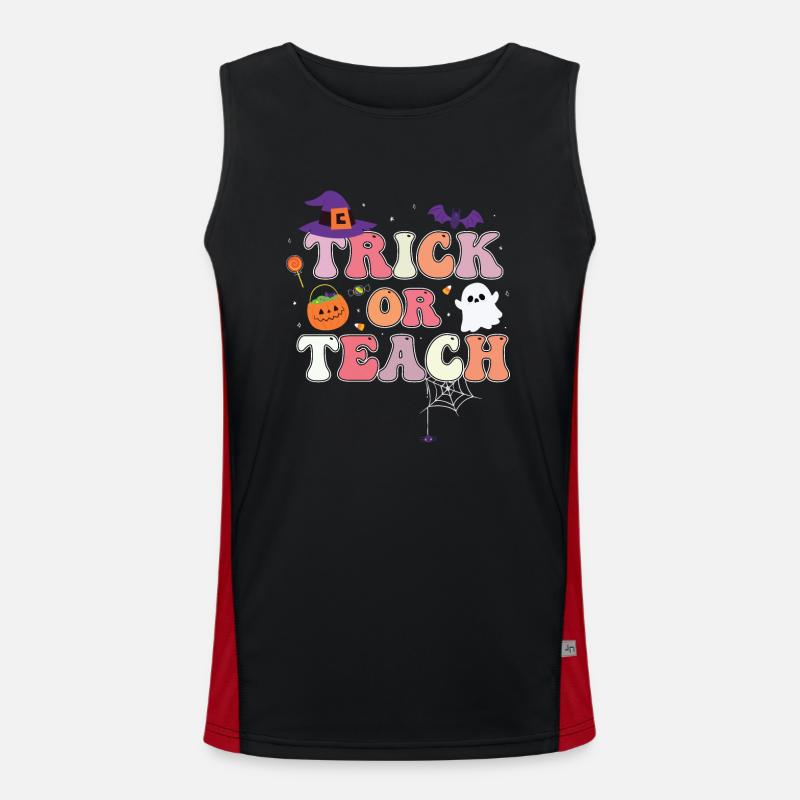 Trick Or Teach - Men's Functional Contrast Tank Top  - black/red
