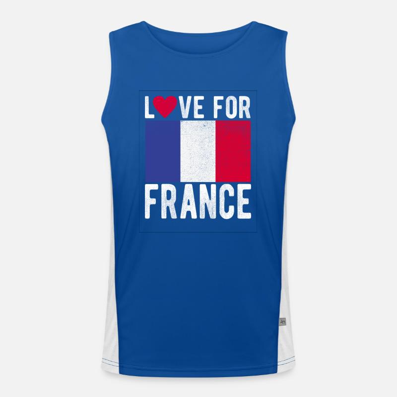 Français drapeau Débardeur respirant contrasté Homme 