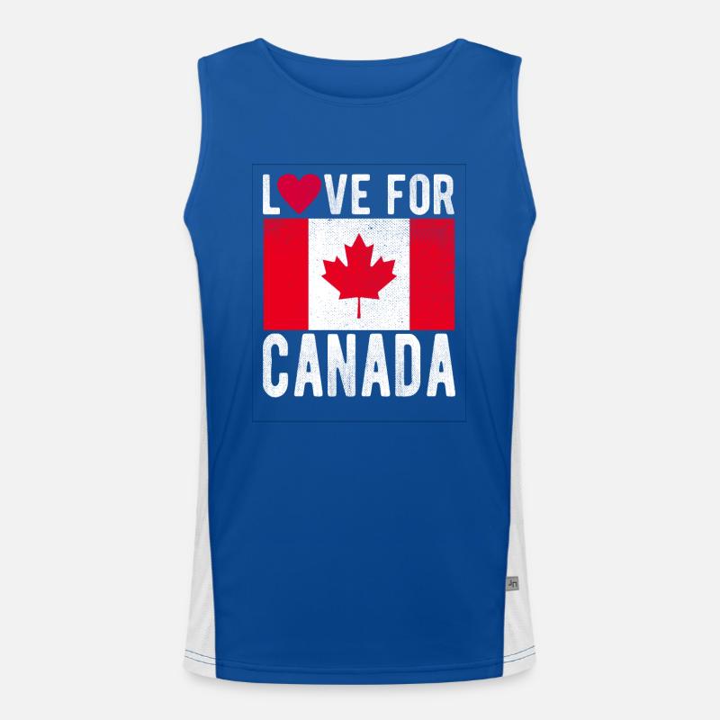 Kanada Fahne Funktionelles Kontrast-Tank Top für Männer 