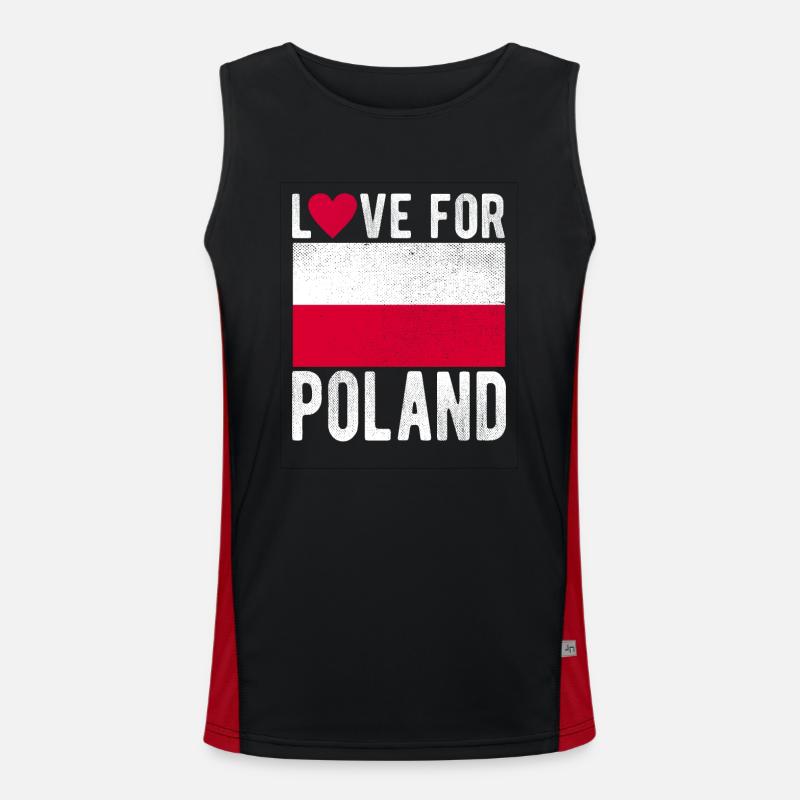 Drapeau de la Pologne Débardeur respirant contrasté Homme 