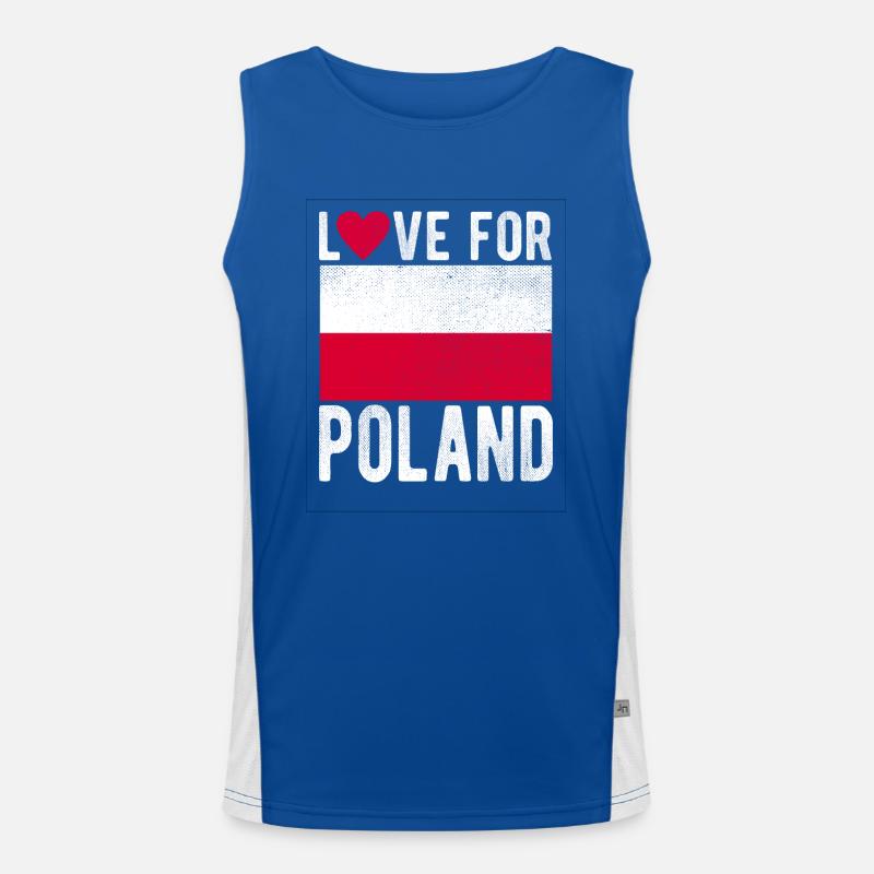 Drapeau de la Pologne Débardeur respirant contrasté Homme 