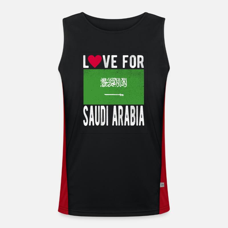 Saudi Arabia flag - Men's Functional Contrast Tank Top  - black/red