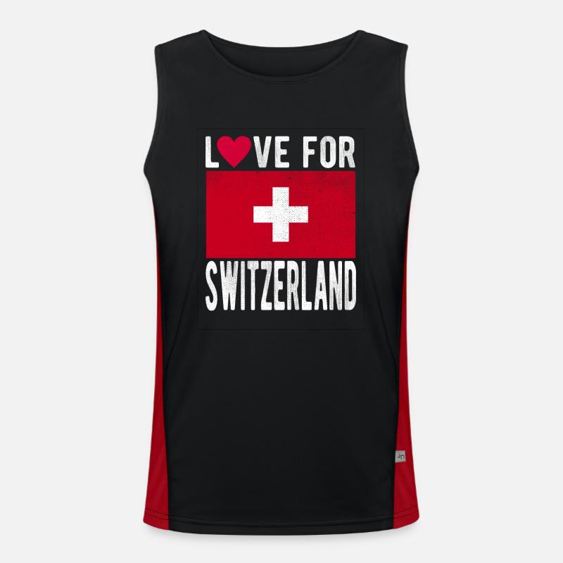 Drapeau de la Suisse Débardeur respirant contrasté Homme 