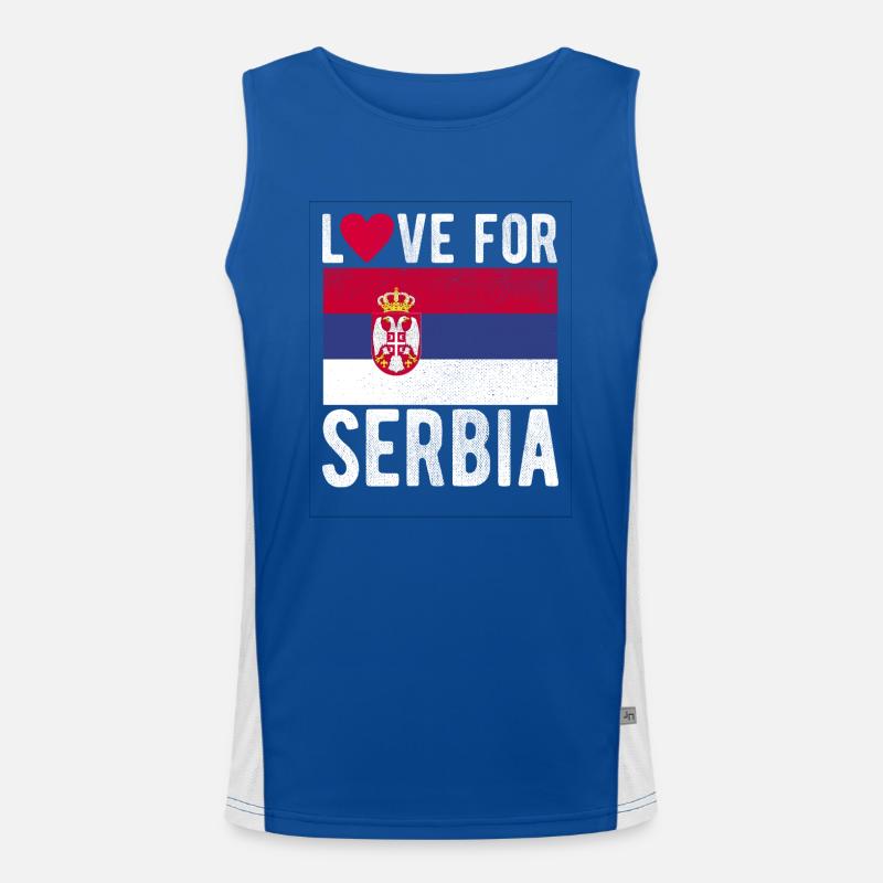 Drapeau de la Serbie Débardeur respirant contrasté Homme 