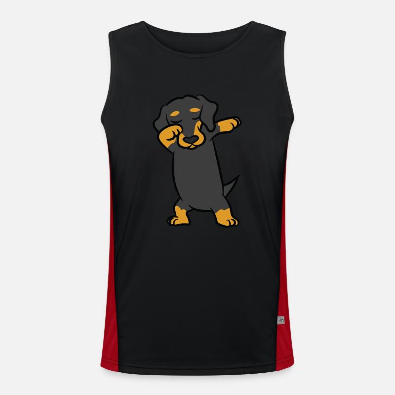 Dachshund - dance, dab, dabbing Men's Functional Contrast Tank Top 