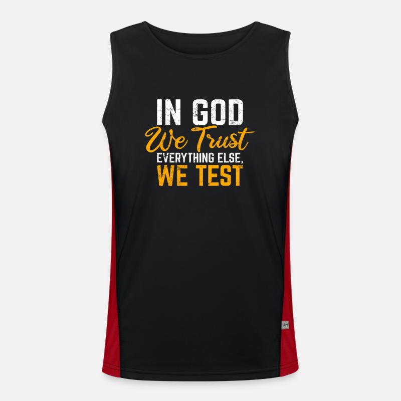 Christian Tester QA Engineer Developer Testing Spe Funktionelles Kontrast-Tank Top für Männer 