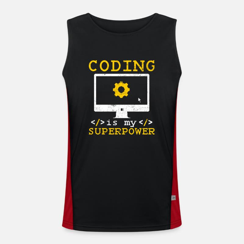 Le codage est mon superpouvoir Programmeur de logiciels Codeur Débardeur respirant contrasté Homme 
